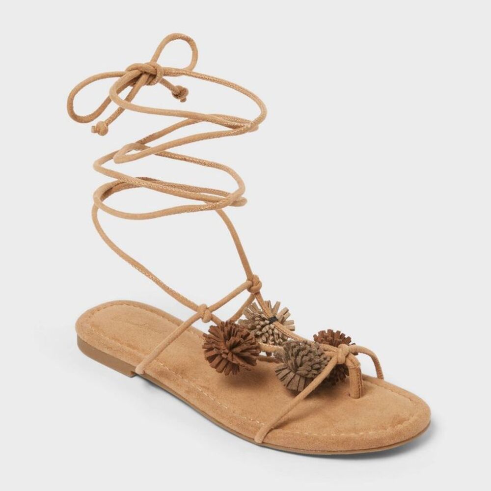 Women's Dawn Sandals with Memory Foam Insole - Universal Thread Taupe 10